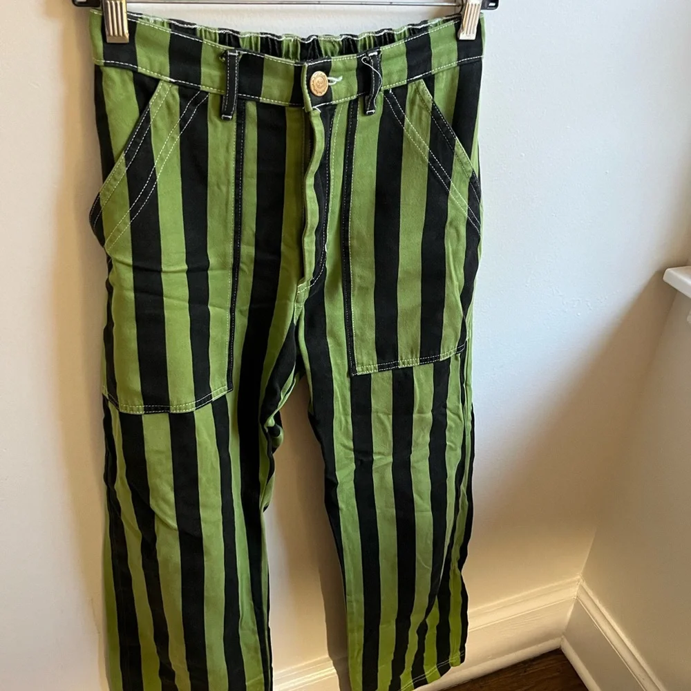 Green and Black Striped Big Bud Press Pants xs - Picture 1 of 4